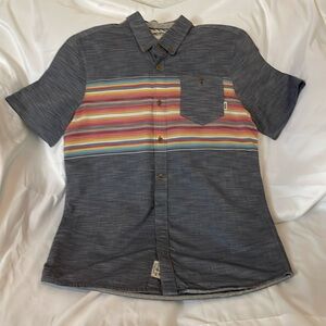 Vans Small Men's Gray Rainbow Stripe Southwestern Shirt, Van Doren Series